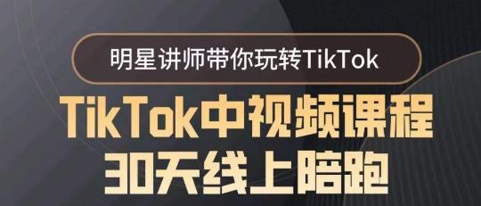 TikTok中视频课程30天线上陪跑，明星讲师带你玩转TikTok-巅峰资源网