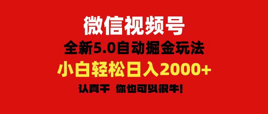 微信视频号变现，5.0全新自动掘金玩法，日入利润2000+有手就行-巅峰资源网