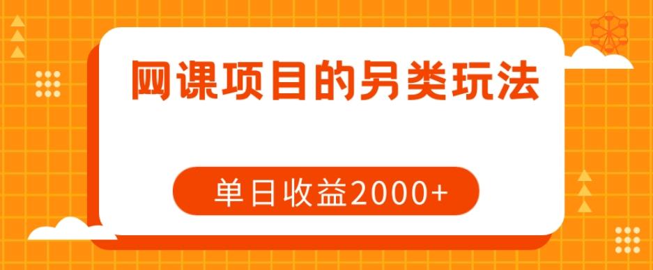 网课项目的另类玩法，单日收益2000+【揭秘】-巅峰资源网