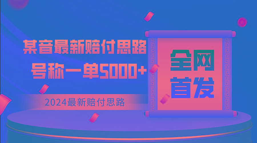 全网首发，2024最新某音赔付思路，号称一单收益5000+-巅峰资源网