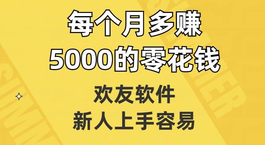 欢友软件，新人上手容易，每个月多赚5000的零花钱【揭秘】-巅峰资源网