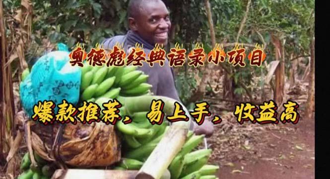 奥德彪经典语录小项目，爆款推荐，易上手，收益高-巅峰资源网