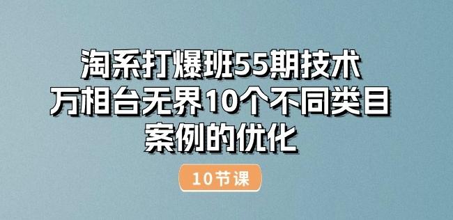 淘系打爆班55期技术：万相台无界10个不同类目案例的优化(10节)-巅峰资源网