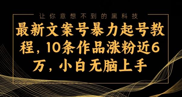 最新文案号暴力起号教程，10条作品涨粉近6万，小白无脑上手-巅峰资源网