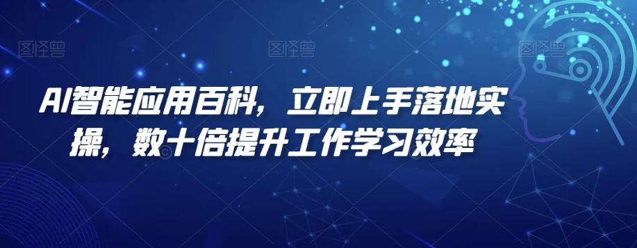 AI智能应用百科，​立即上手落地实操，数十倍提升工作学习效率-巅峰资源网