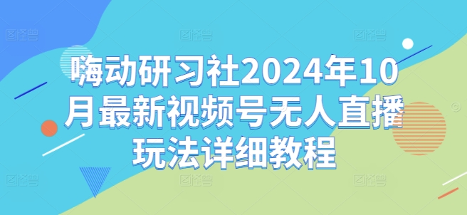 嗨动研习社2024年10月最新视频号无人直播玩法详细教程-巅峰资源网