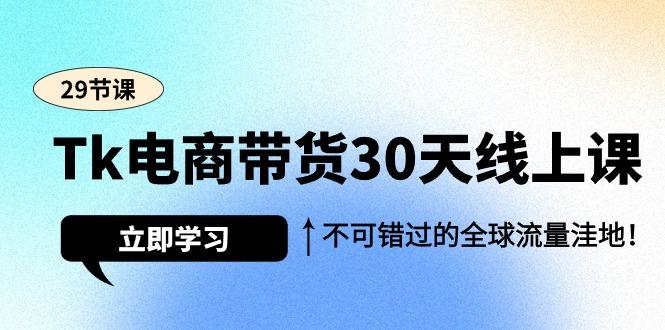 (9463期)Tk电商带货30天线上课，不可错过的全球流量洼地(29节课)-巅峰资源网