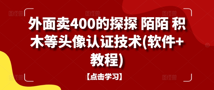外面卖400的探探 陌陌 积木等头像认证技术(软件+教程)-巅峰资源网
