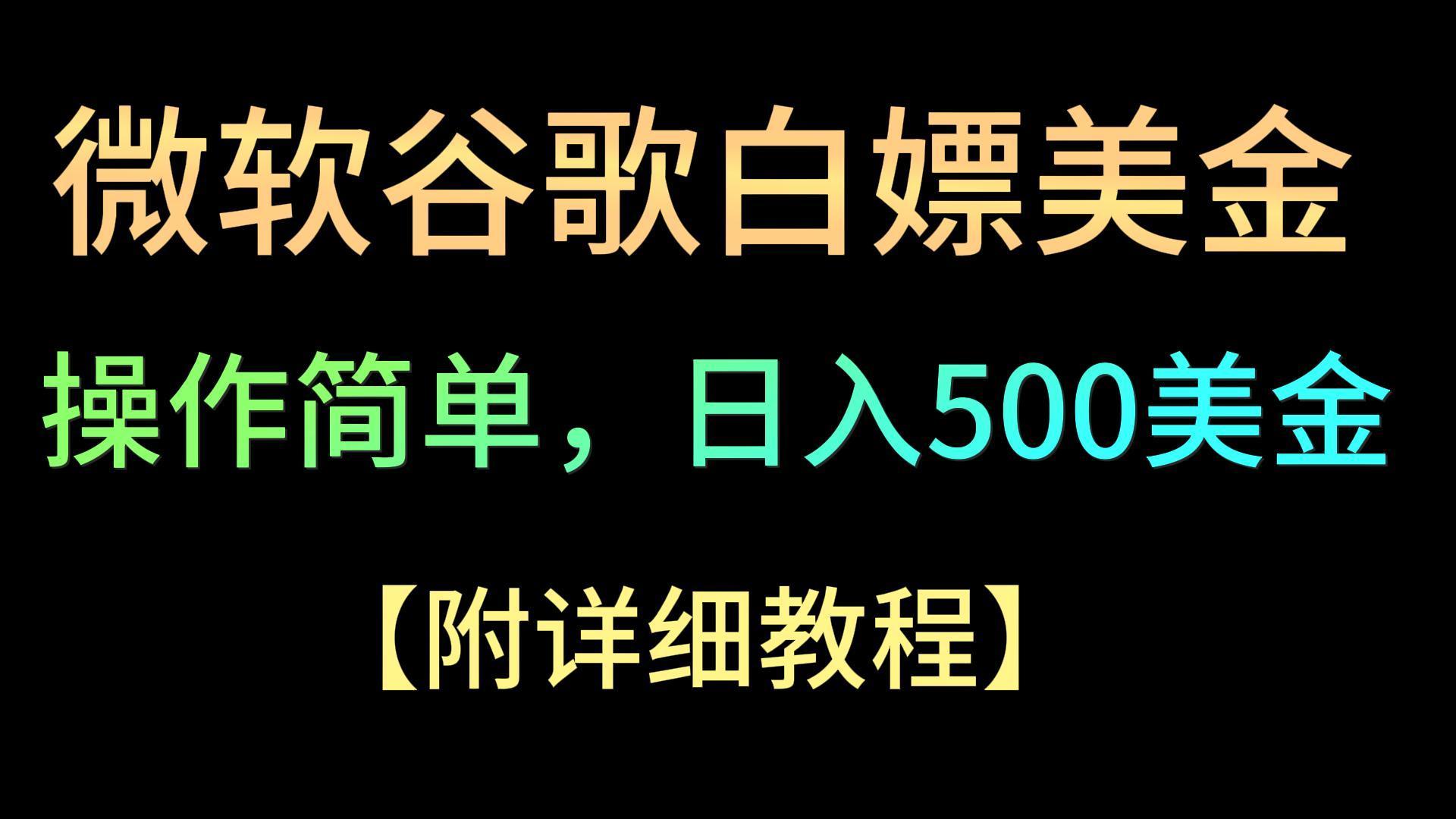 微软谷歌项目3.0，轻松日赚500+美金，操作简单，小白也可轻松入手！-巅峰资源网