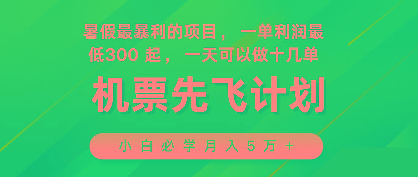 2024暑假最赚钱的项目，市场很大，一单利润300+，每天可批量操作-巅峰资源网
