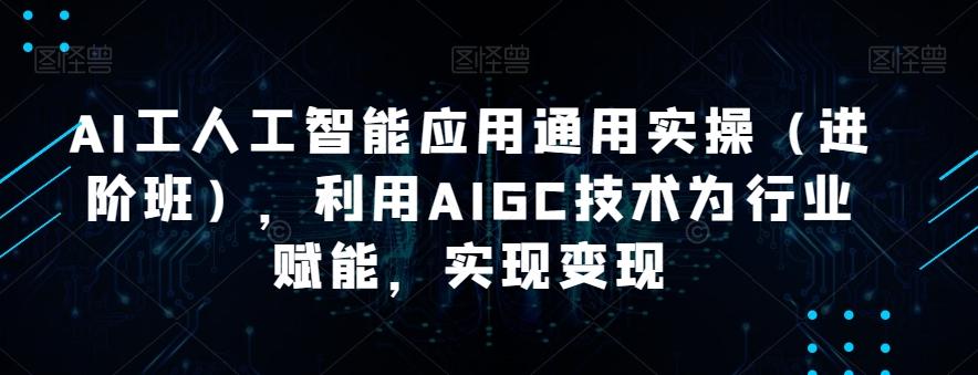 AI工人工智能应用通用实操（进阶班），利用AIGC技术为行业赋能，实现变现-巅峰资源网