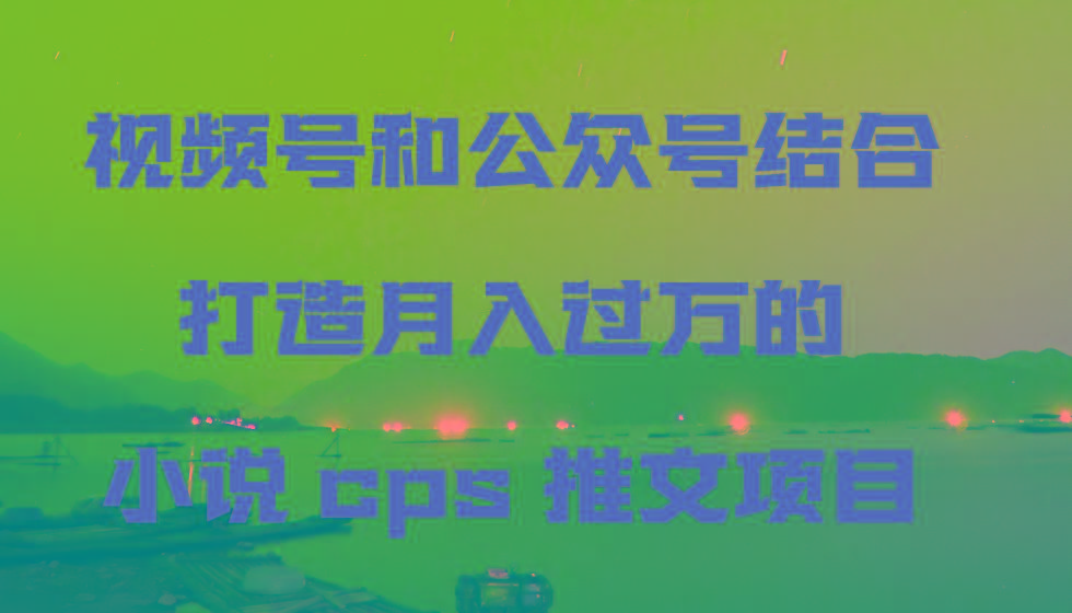 视频号和公众号结合打造月入过万的小说cps推文项目，包括市面上面的各种思路详解-巅峰资源网