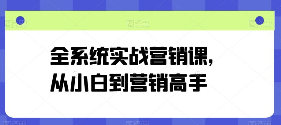 全系统实战营销课，从小白到营销高手-巅峰资源网
