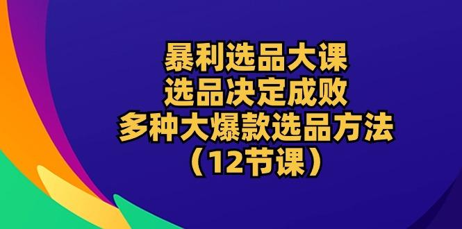 暴利 选品大课：选品决定成败，教你多种大爆款选品方法(12节课-巅峰资源网