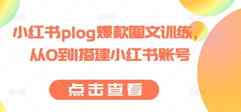 小红书plog爆款图文训练，从0到1搭建小红书账号-巅峰资源网