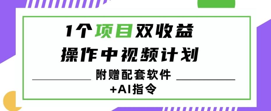 1个项目双收益？操作中视频计划1天最高3100+收益？（附赠配套软件+AI指令）-巅峰资源网