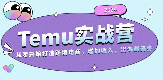 2024Temu实战营：从零开始打造跨境电商，增加收入，出海赚美金-巅峰资源网
