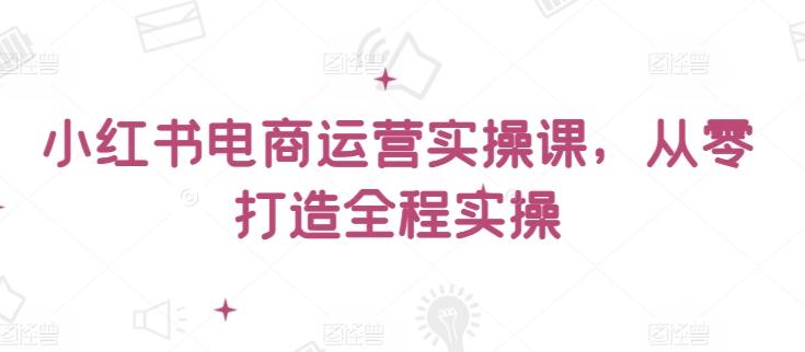 小红书电商运营实操课，​从零打造全程实操-巅峰资源网
