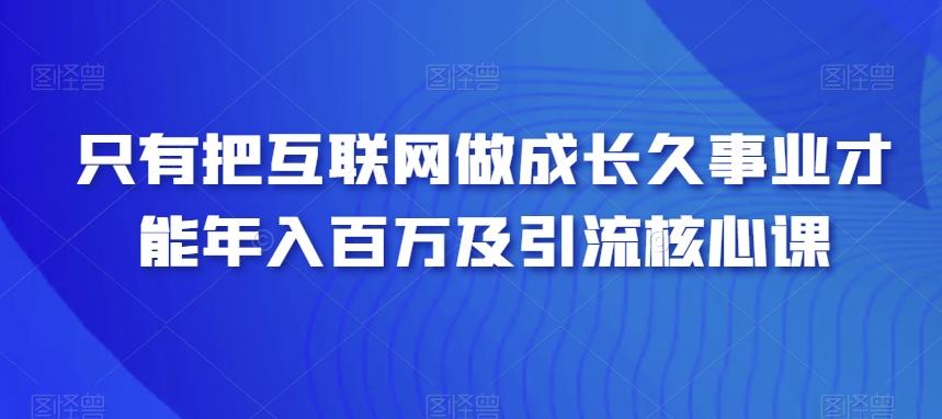 只有把互联网做成长久事业才能年入百万及引流核心课-巅峰资源网