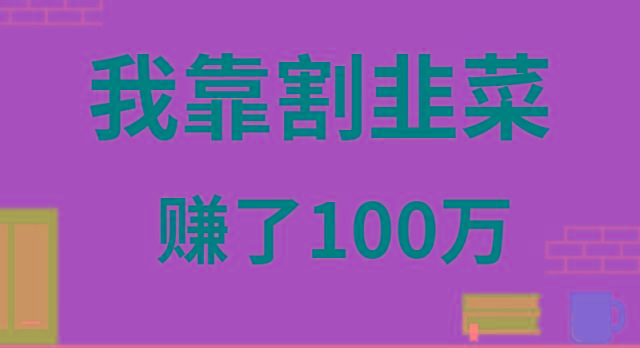 我靠割韭菜赚了 100 万-巅峰资源网