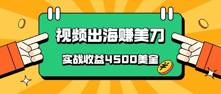 国内爆款视频出海赚美刀，实战收益4500美金，批量无脑搬运，无需经验直接上手-巅峰资源网