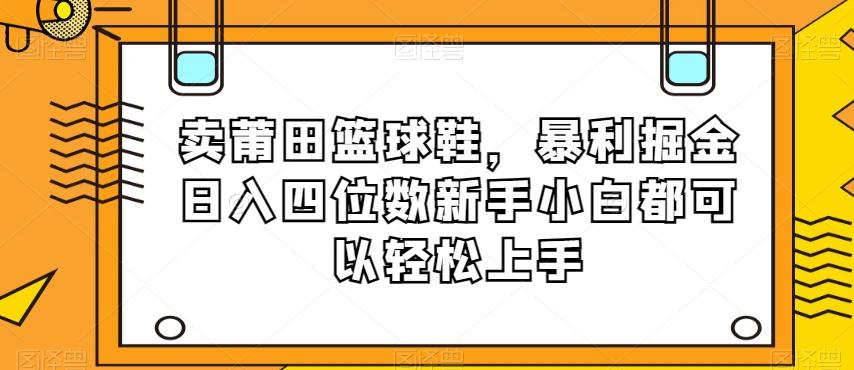 卖莆田篮球鞋，暴利掘金日入四位数新手小白都可以轻松上手【揭秘】-巅峰资源网