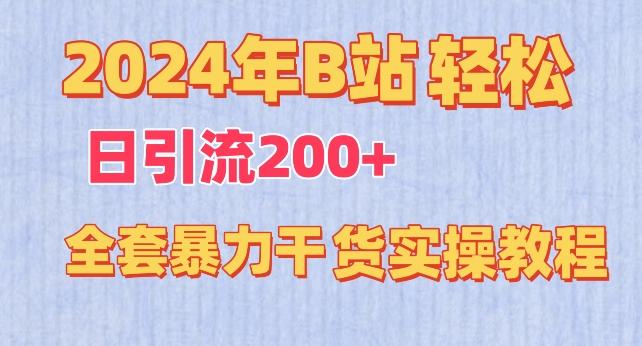 2024年B站轻松日引流200+的全套暴力干货实操教程【揭秘】-巅峰资源网
