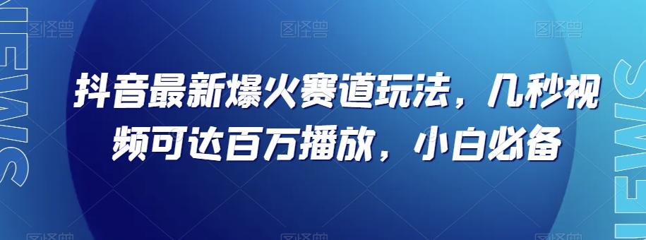 抖音最新爆火赛道玩法，几秒视频可达百万播放，小白必备（附素材）【揭秘】-巅峰资源网