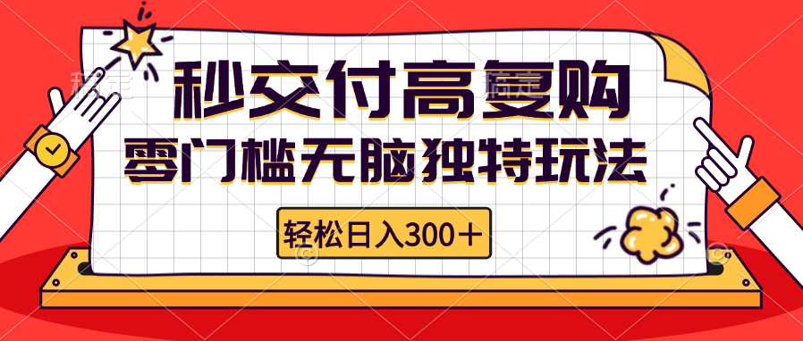 零门槛无脑独特玩法 轻松日入300+秒交付高复购   矩阵无上限-巅峰资源网