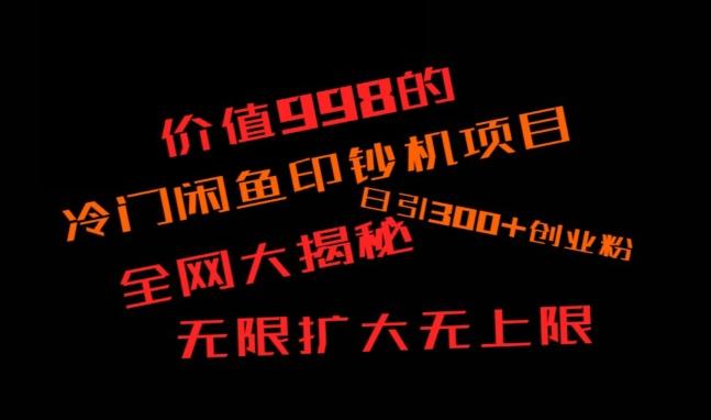 闲鱼流量印钞机项目大揭秘，日引300+创业粉，保姆级实操教程-巅峰资源网