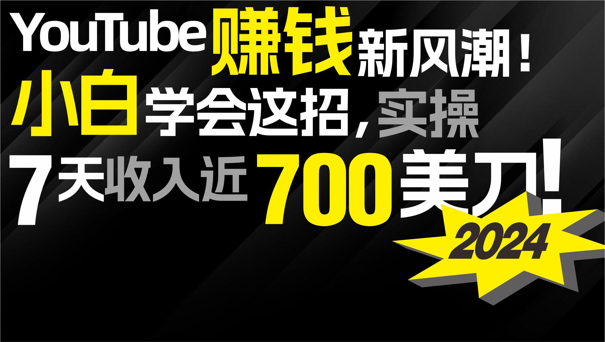 (9647期)2024 YouTube赚钱新风潮！小白学会这招，7天收入近7百美金！-巅峰资源网