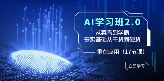 AI学习班2.0：从菜鸟到学霸，夯实基础从干货到硬货，重在应用(17节课)-巅峰资源网
