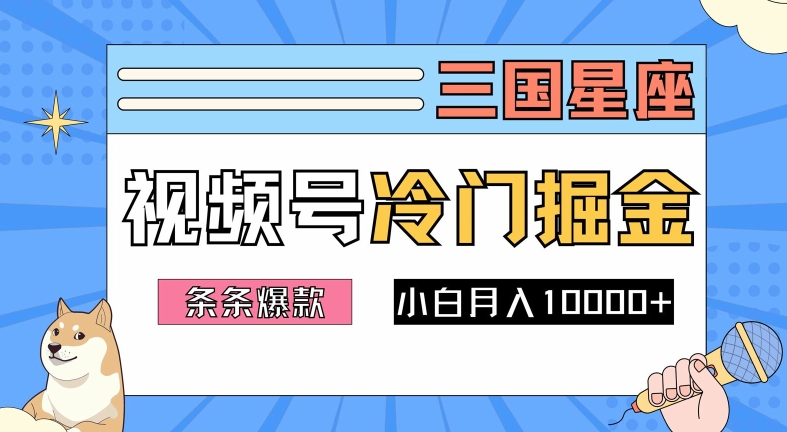 2024视频号三国冷门赛道掘金，条条视频爆款，操作简单轻松上手，新手小白也能月入1w-巅峰资源网