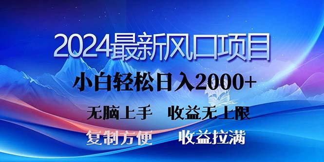 2024最新风口！三分钟一条原创作品，日入2000+，小白无脑上手，收益无上限-巅峰资源网