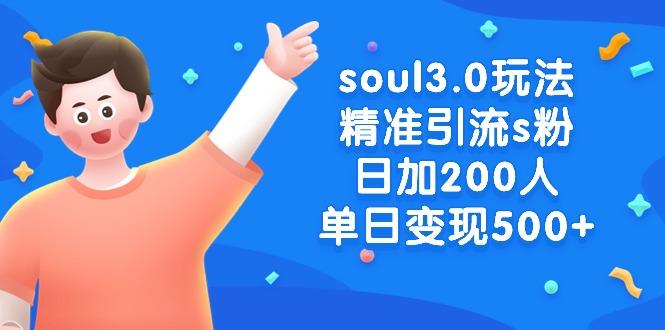 soul3.0玩法精准引流s粉，日加200人单日变现500+-巅峰资源网