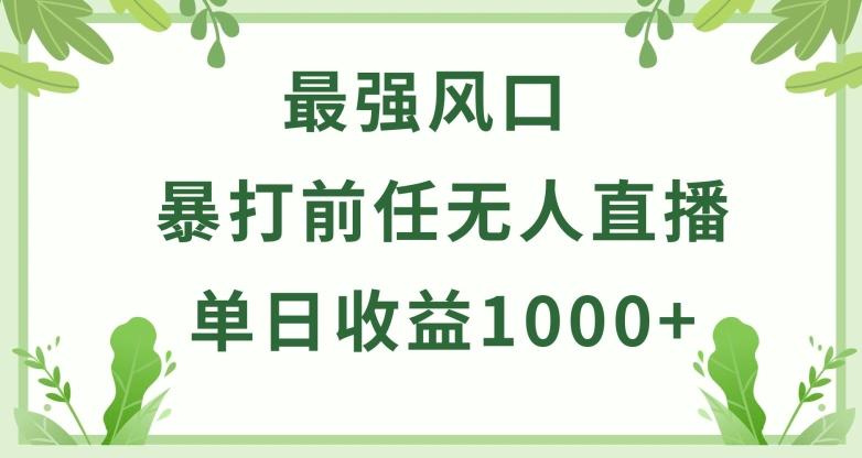 暴打前任小游戏无人直播单日收益1000+，收益稳定，爆裂变现，小白可直接上手【揭秘】-巅峰资源网