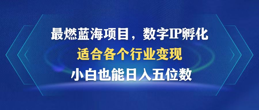 最燃蓝海项目  数字IP孵化  适合各个行业变现  小白也能日入5位数-巅峰资源网