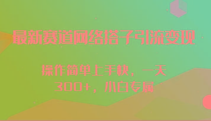 最新赛道网络搭子引流变现!!操作简单上手快，一天300+，小白专属-巅峰资源网