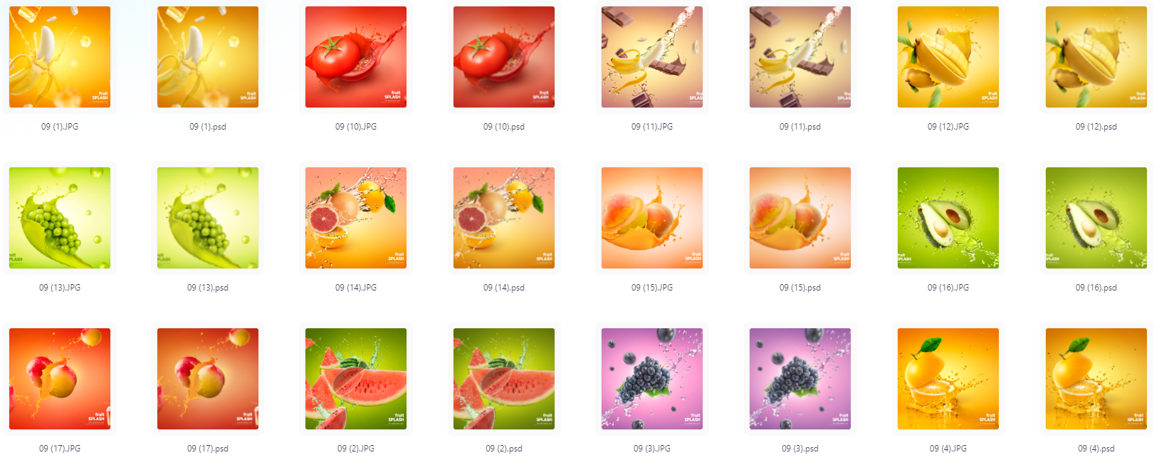 餐饮水果PS模版设计素材17款-巅峰资源网
