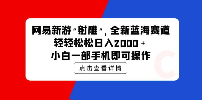 (9936期)网易新游 射雕 全新蓝海赛道，轻松日入2000＋小白一部手机即可操作-巅峰资源网