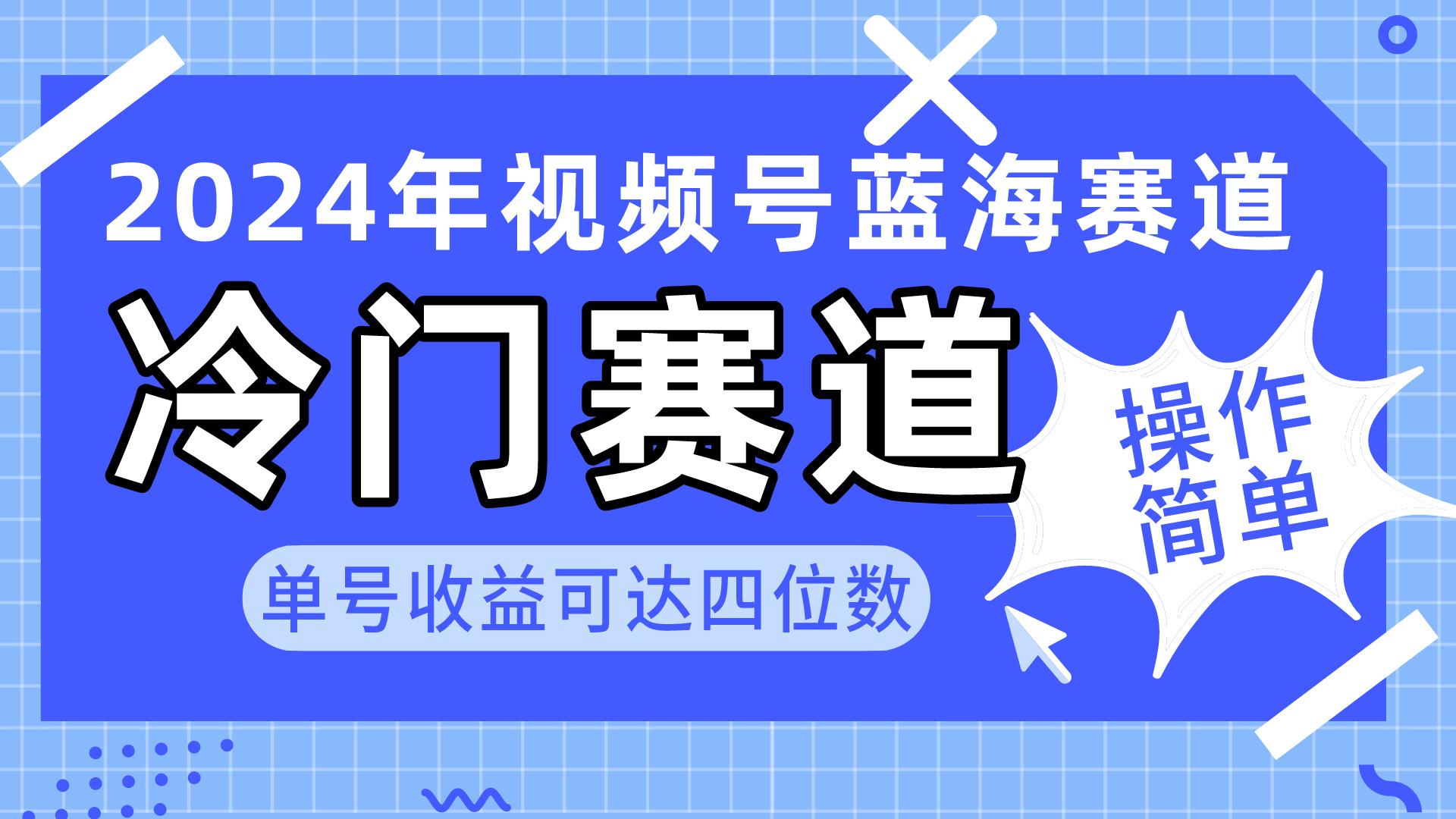 2024视频号冷门蓝海赛道，操作简单 单号收益可达四位数(教程+素材+工具-巅峰资源网