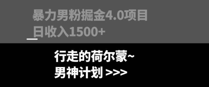暴力男粉掘金4.0项目不违规不封号无脑复制单人操作日入1000+-巅峰资源网