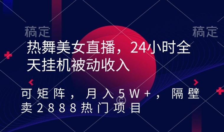热舞美女直播，24小时全天挂机被动收入，可矩阵，月入5W+，隔壁卖2888热门项目【揭秘】-巅峰资源网