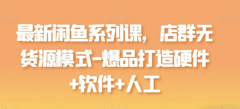 最新闲鱼系列课，店群无货源模式-爆品打造硬件+软件+人工-巅峰资源网