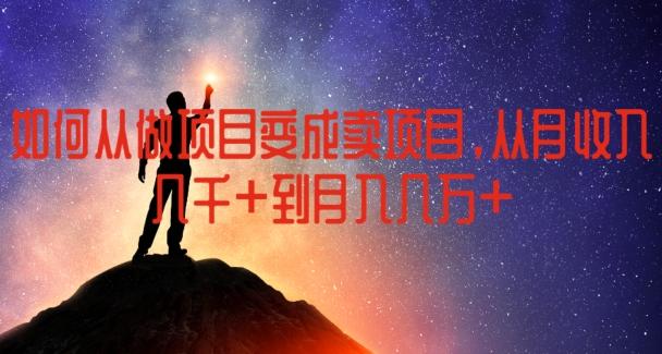 如何从做项目变成卖项目，从月收入几千到月入几万【揭秘】-巅峰资源网