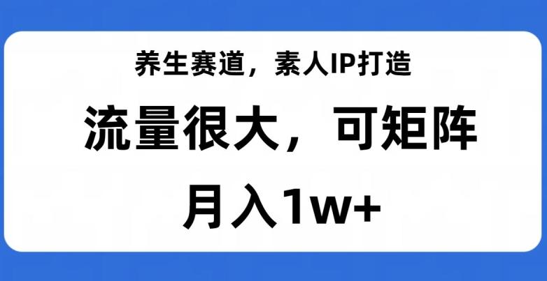 养生赛道，素人IP打造，流量很大，可矩阵，月入1w+【揭秘】-巅峰资源网