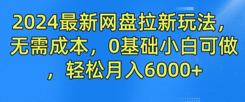 2024最新网盘拉新玩法，无需成本，0基础小白可做，轻松月入6000+【揭秘】-巅峰资源网