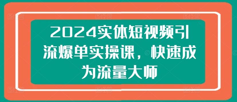 2024实体短视频引流爆单实操课，快速成为流量大师-巅峰资源网