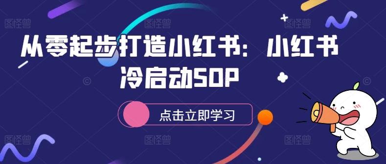 从零起步打造小红书：小红书冷启动SOP-巅峰资源网