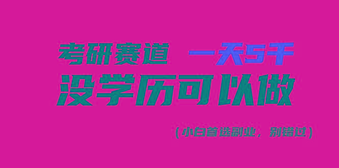 考研赛道一天5000+，没有学历可以做！-巅峰资源网
